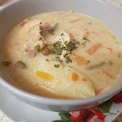 My Chunky Chicken and Veg Soup Meal. 😀 A picture of My Chunky Chicken and Veg Soup Meal. 😀.