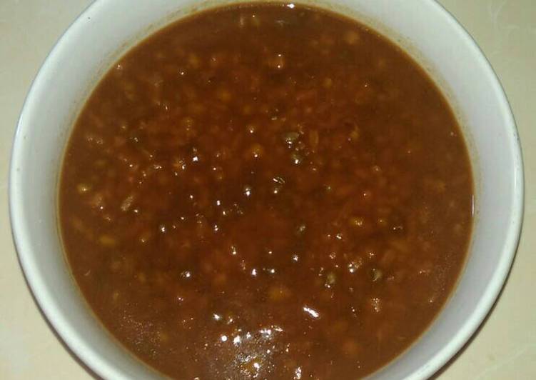 Bubur kacang hijau + Nasi