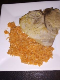 Una foto de Chuletas a la sidra y arroz aguado campesinos