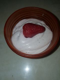 Una foto de Mousse de fresa