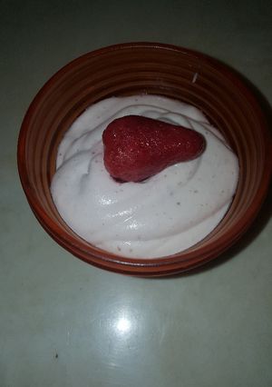 Una foto de Mousse de fresa