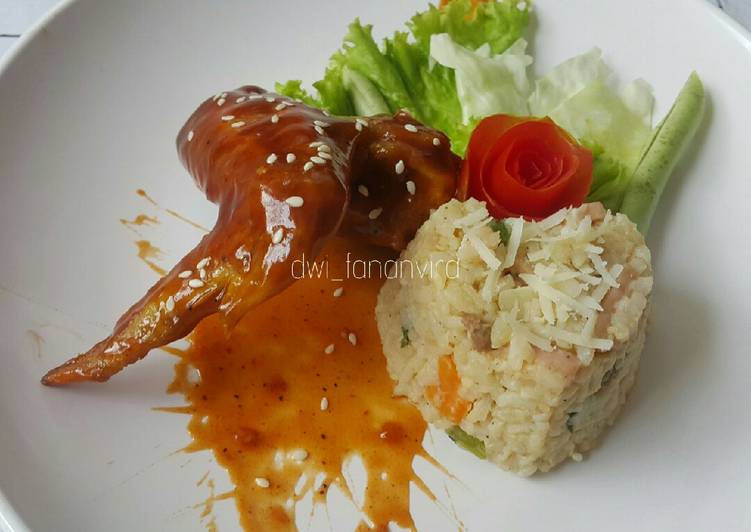Lalapan Risotto with spicy wings