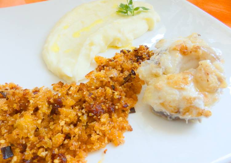Rape con migas de sobrasada y cremoso de patata