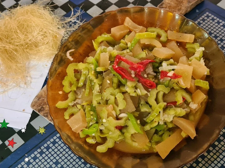 Langkah Gampang Menyiapkan Resep Oseng Pare Cecek (kulit sapi) yang Enak Banget Anti Ribet, Bisa Manjain Lidah