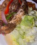 Tostones con plátano verde y pescado