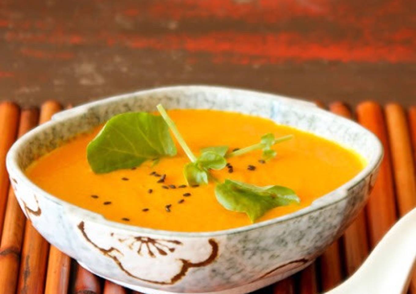 Carrot and Coconut Soup with Ginger, Chilli and Coriander