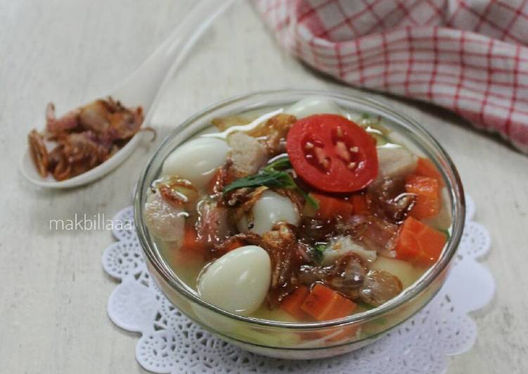 Bagaimana Menyiapkan Sup wortel bakso telur puyuh, Sempurna