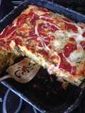Pastel con maseca de jamón y queso
