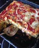 Pastel con maseca de jamón y queso