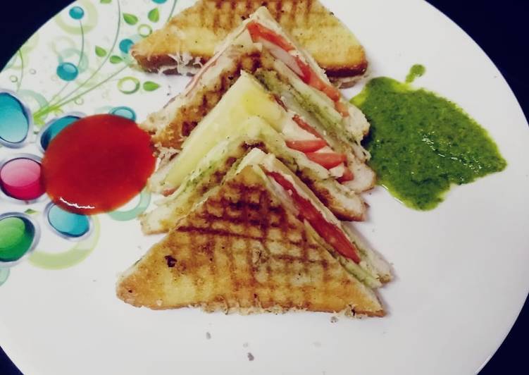 Simple Way to Prepare Super Quick Homemade Veg cheesy Toast sandwich