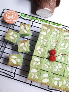 Foto resep Bolu singkong pandan almond