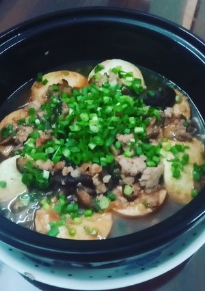 Hình của món Đậu hũ non sốt thịt bằm.