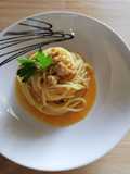 Spaghetti al tonno🐟su vellutata di zucca🎃🌿