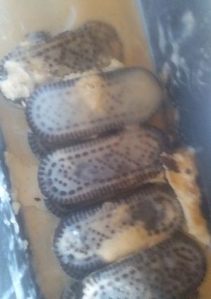 Una foto de Torta de galletas con leche condensada al limón
