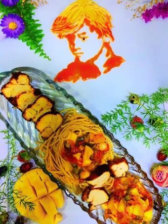 Easy Way Make Recipe Grilled Chicken Served with Mango salsa and noodles that is Really Delicious, Perfect}