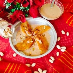 A picture of Rabdi Shahi Tukda 😋 Quick Shahi Tukda😋.