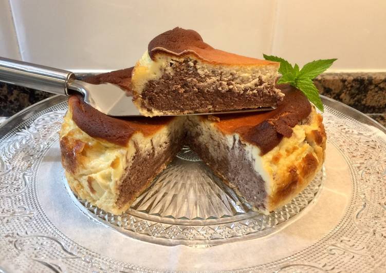 Tarta de queso y chocolate
