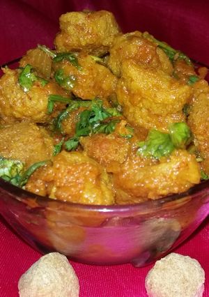 A picture of Masala soya chunks.