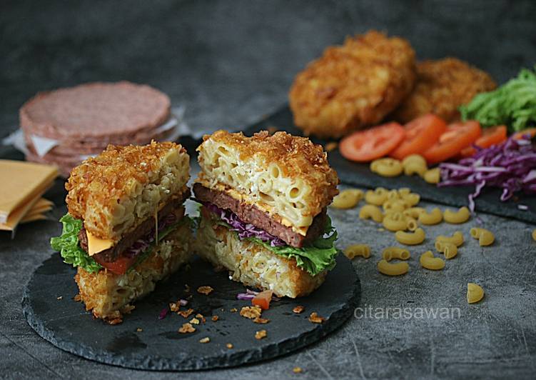 Resepi Mac &amp; Cheese Hipster Burger #DaporAzahZahra yang Cepat