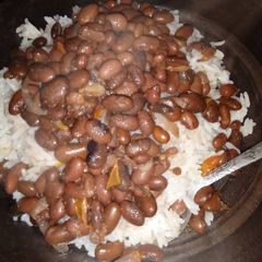 A picture of Rice and beans.
