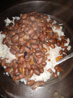 A picture of Rice and beans.