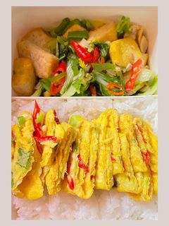 Foto resep Bekal Simple Tumis Tahu Sawi putih dan Telur Dadar