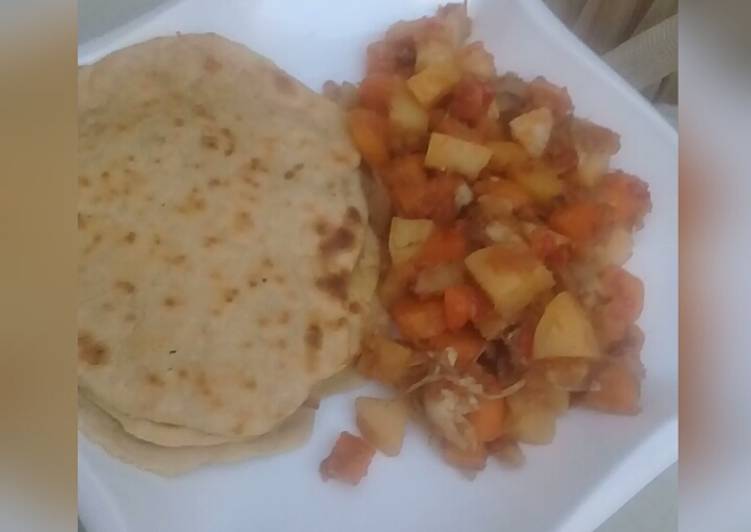 Chapatti with potato soup