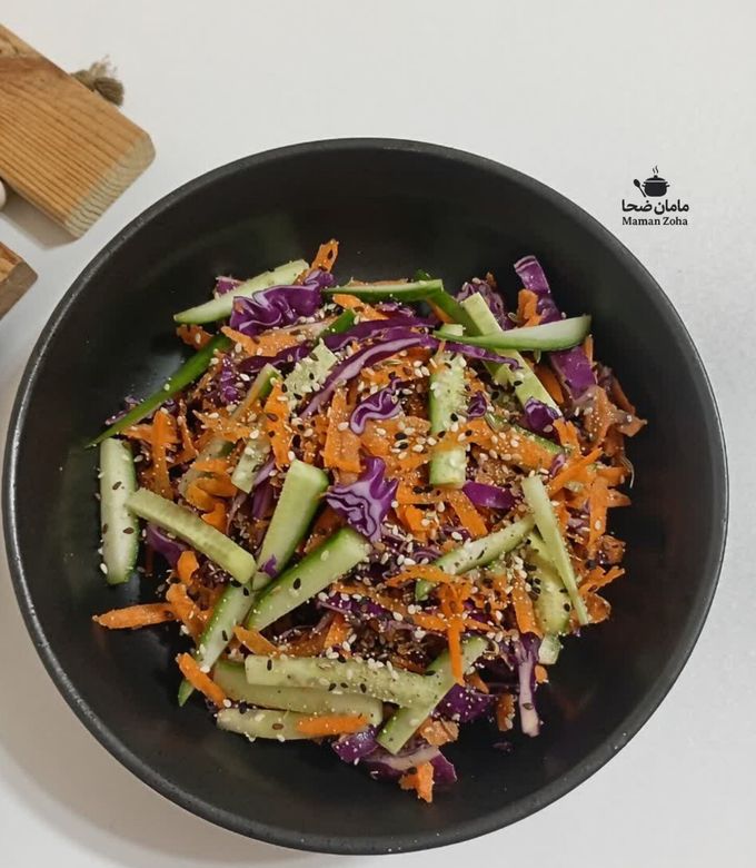 عکسی از دستور سالاد کلم بنفش آسیایی