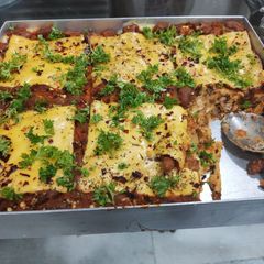 A picture of Baked makhni lasagna.