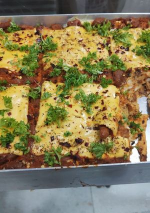 A picture of Baked makhni lasagna.