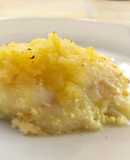 Bacalao al horno con mahonesa y cebolla
