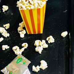 Popcorns tossed with Maggi masala seasoning A picture of Popcorns tossed with Maggi masala seasoning.