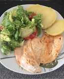 Ensalada fresca y pollo a la plancha🥗🤩