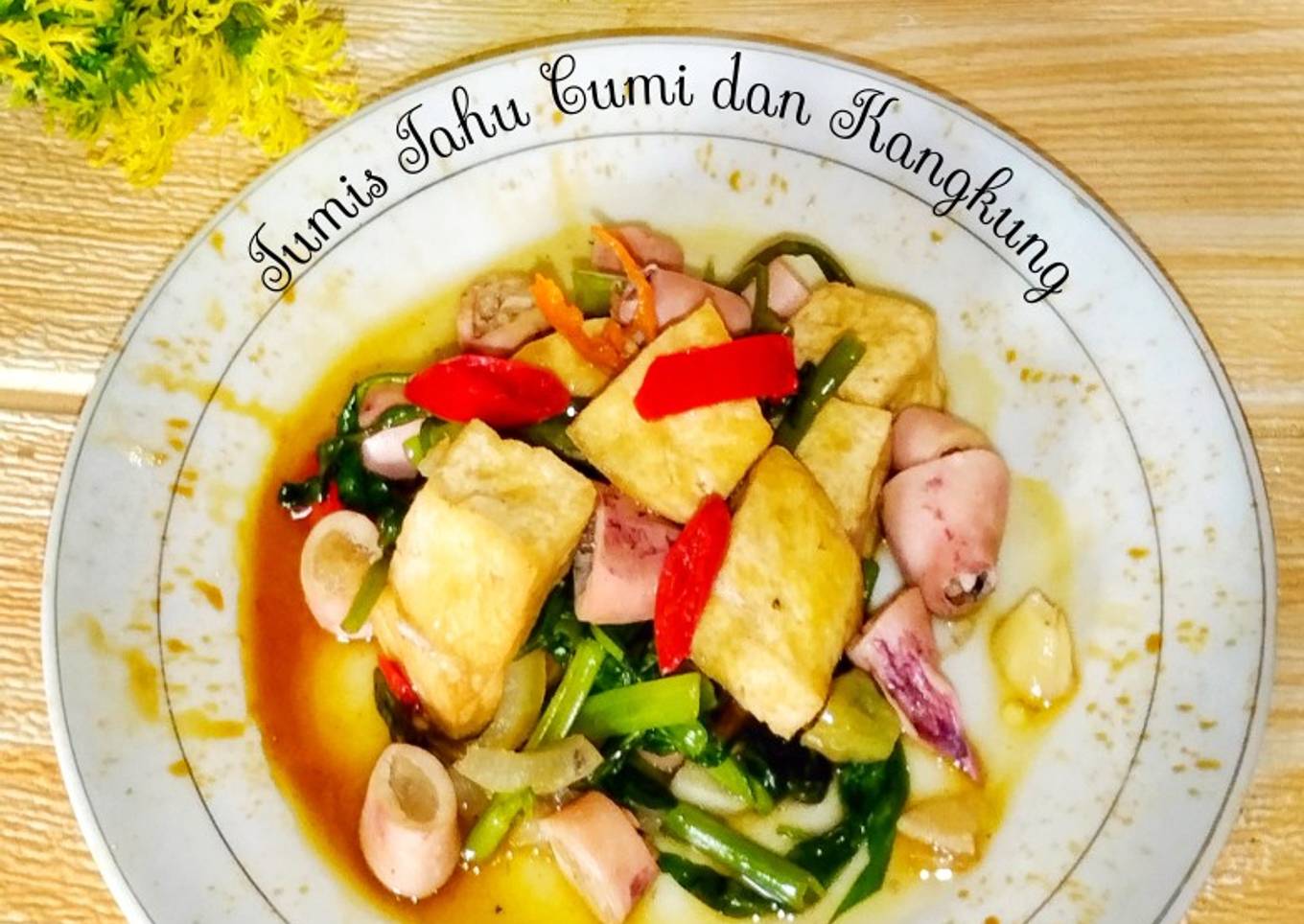 Tumis Tahu Cumi dan Kangkung