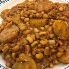 A picture of Beans, ripe plantain porridge.