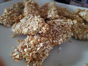 Una foto de pechuga de pollo de avena sin gluten