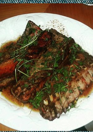 Una foto de Tiras de chuletas al horno