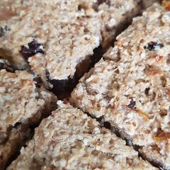 A picture of Healthy banana honey flapjack.
