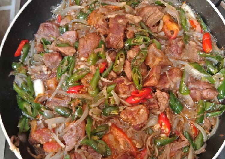 Resep Tumis daging cabe ijo, Enak Banget