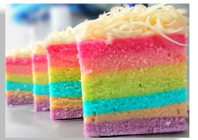 Rainbow cake kukus 🌈