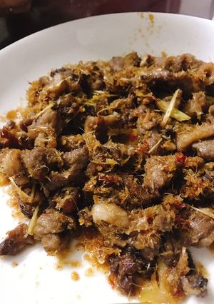 Hình của món Vịt xào sả ớt.