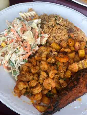 Easy Way Make Recipe Rice excurted by shrimps, plantain and salad and mackerel that is  Makes Drooling, Appealing}