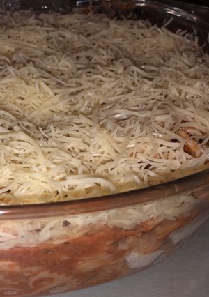 Une photo de Gratin de pâtes à la bolognaise