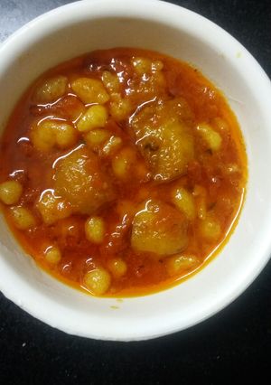 A picture of Aloo or Bundi ki Sabji.