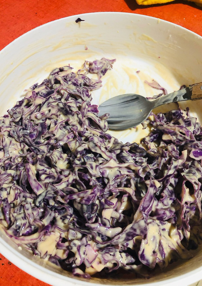 Una foto de Ensalada de repollo con mostaza (keto o no)Fácil y rica