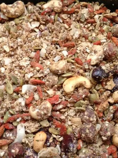 A picture of Super healthy vegan granola.