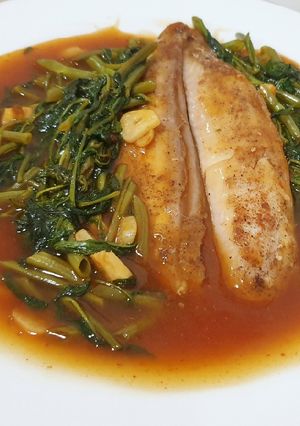 Foto resep Dory panggang cah kangkung | menu diet | menu ramadhan | Diet