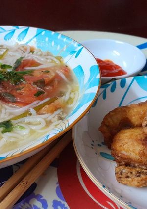 Hình của món Bún chả cá viên.