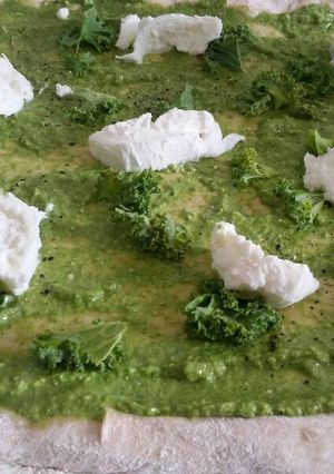 Une photo de Pizza verte