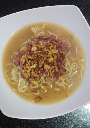 Foto resep Mie Kornet Garlic kuah kental